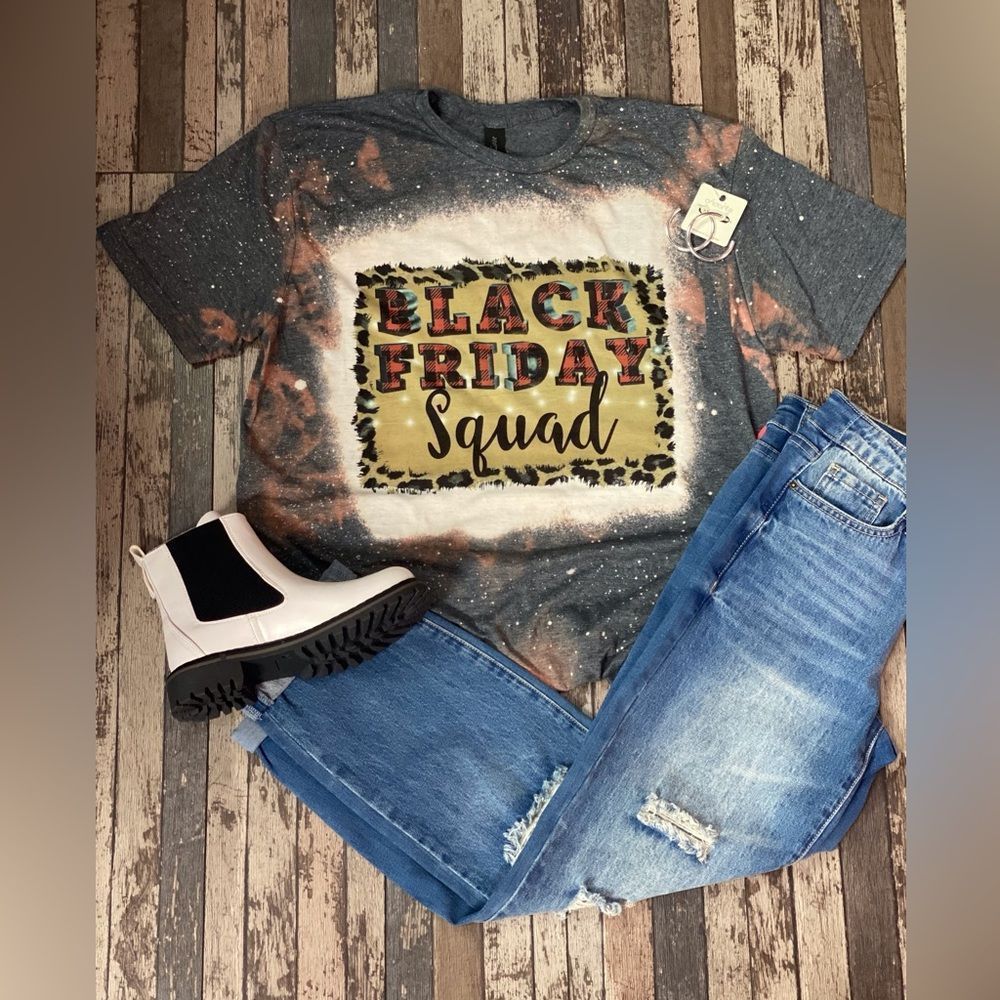 Black Friday Squad Bleached Tee